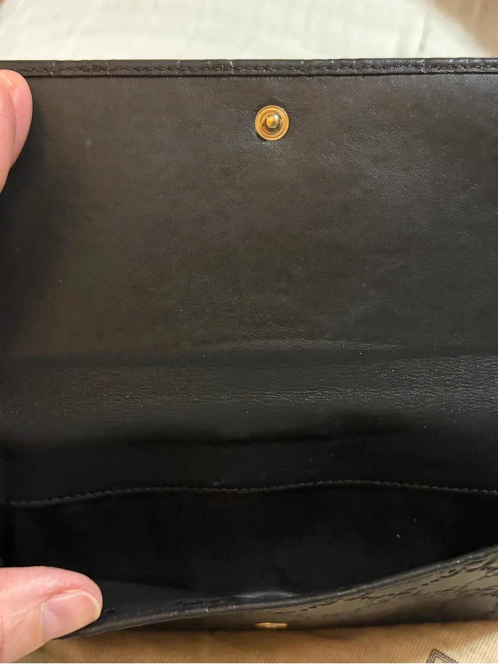 Gucci Dark Brown Embossed GG Leather Long Wallet with Gold Double G - Picture 5 of 10